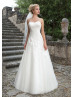 Sweetheart Neck Beaded Ivory Lace Tulle Wedding Dress With Detachable Jacket